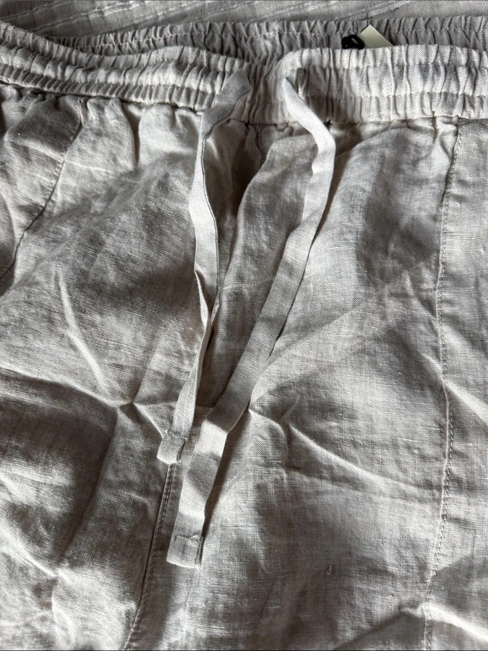 Banana Republic Wide-Leg Linen Blend Pants in cream